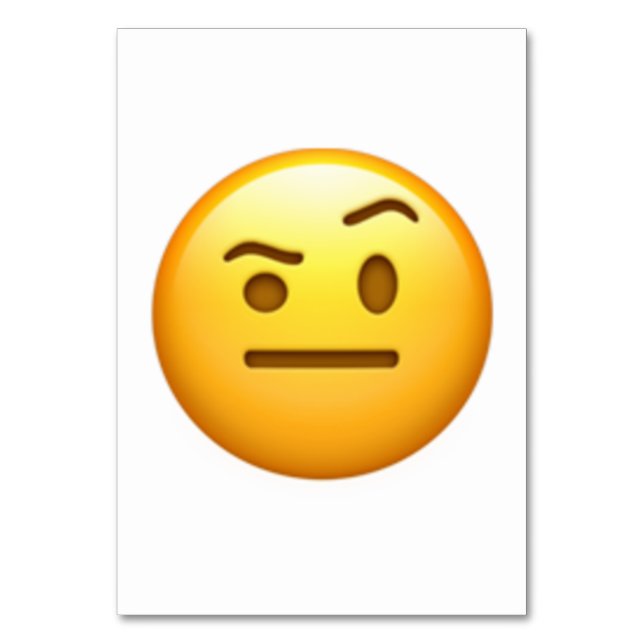 Face With One Eyebrow Raised - Emoji Table Number (Front)