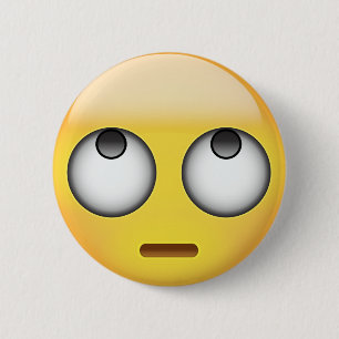 Face With Rolling Eyes Emoji 6 Cm Round Badge