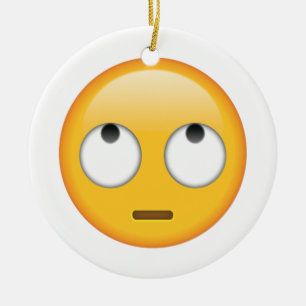 Face With Rolling Eyes - Emoji Ceramic Tree Decoration