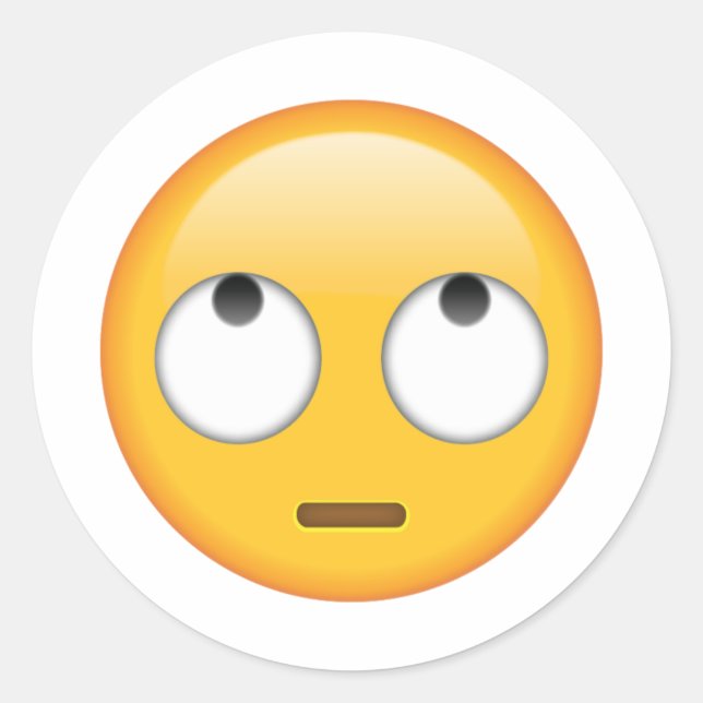 Face With Rolling Eyes - Emoji Classic Round Sticker (Front)