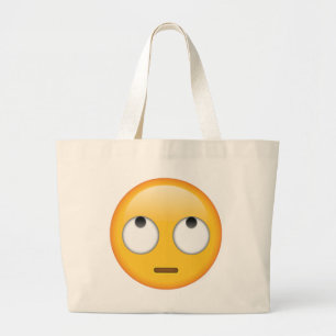 Face With Rolling Eyes - Emoji Large Tote Bag
