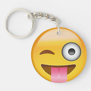 Face With Stuck Out Tongue And Winking Eye Emoji Key Ring
