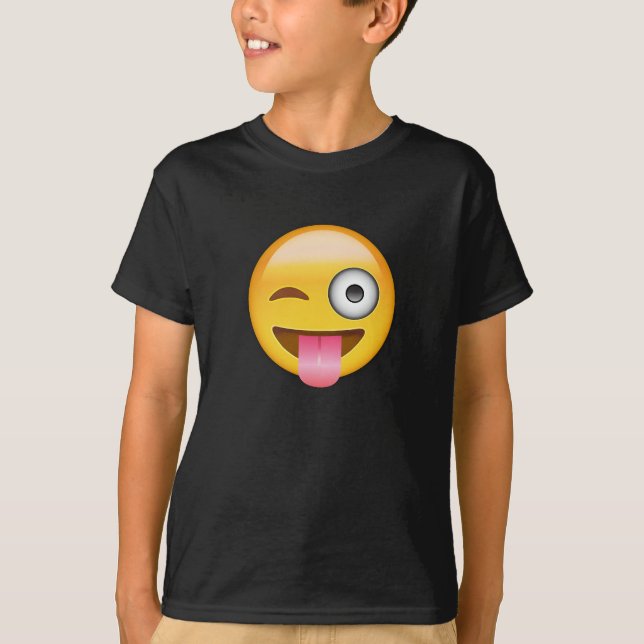 Face With Stuck Out Tongue And Winking Eye Emoji T-Shirt (Front)