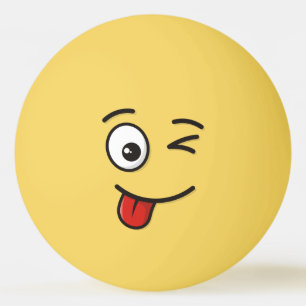 Face with Stuck-Out Tongue and Winking Eye Ping Pong Ball