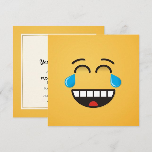 Face With Tears of Joy Invitation (Front/Back)