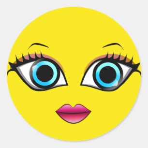 FACE WOMAN CLASSIC ROUND STICKER