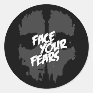 face your fears classic round sticker