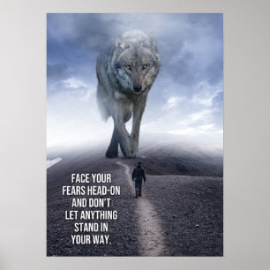 Face Your Fears - Wolf - Gym, Hustle Poster