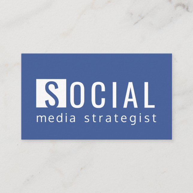 Facebook Blue Social Media Strategist - Blogger Business Card (Front)