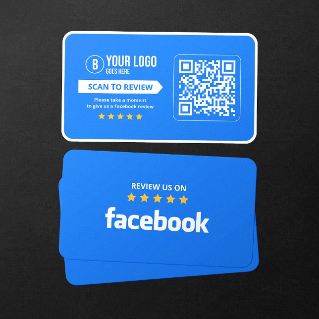 Facebook Business Review 5 Star Scannable QR Code Card (Creator Uploaded)