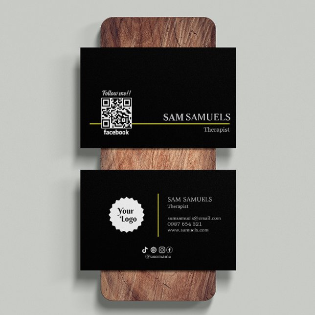 Facebook Follow Us Qr Code Business Logo Card (Facebook Follow Us Qr Code Business Logo Business Card)