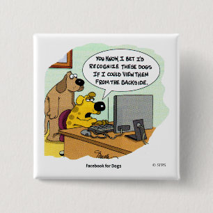 Facebook for Dogs 15 Cm Square Badge