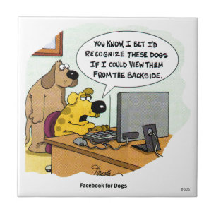 Facebook for Dogs Ceramic Tile