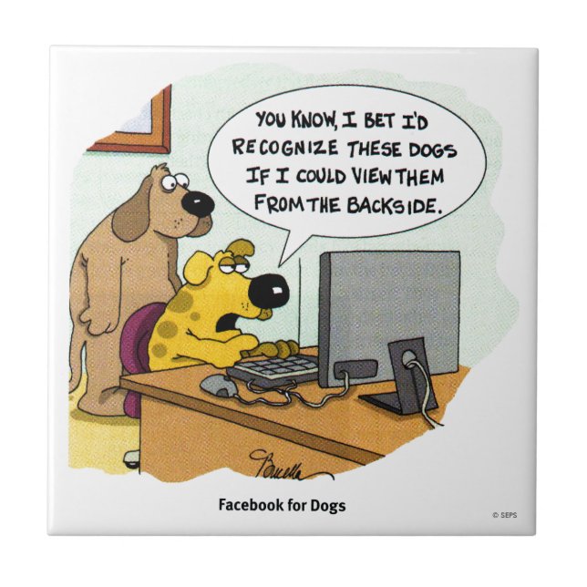 Facebook for Dogs Ceramic Tile (Front)