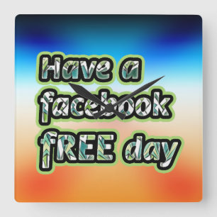 Facebook Free Day Square Wall Clock