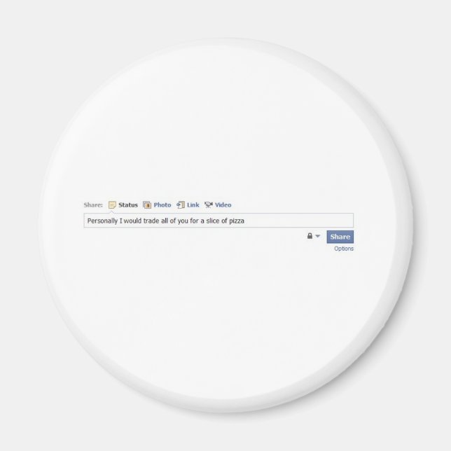 Facebook Friends and Pizza Magnet (Front)