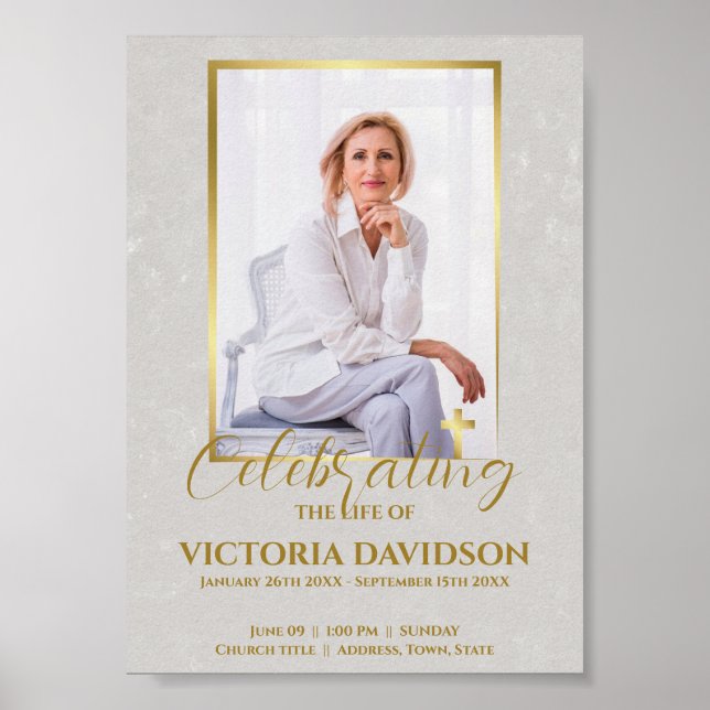 Facebook Funeral Announcement Instant Download Poster (Front)