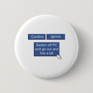 Facebook - go out and live 6 cm round badge