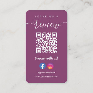 Facebook Instagram Qr Code Leave Us A Review Berry Business Card