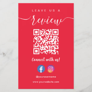 Facebook Instagram Qr Code Leave Us A Review Red Flyer