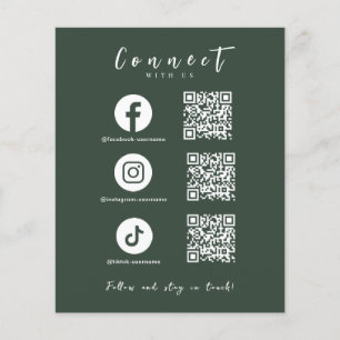 Facebook Instagram Tiktok QR Code Modern Flyer