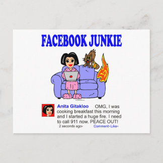 FACEBOOK JUNKIE POSTCARD
