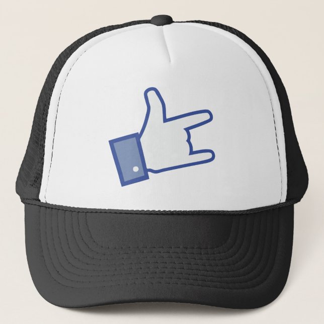 Facebook like You Rock thumb Rock and Roll icon Trucker Hat (Front)