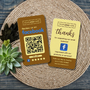 Facebook Review Request Bronze Business Card