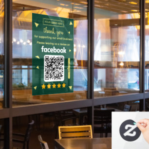 Facebook Review Request Card with Logo and QR Code