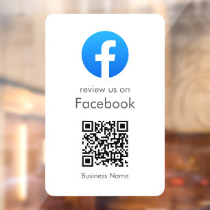 Facebook Reviews   Business QR Code Minimal White