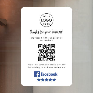 Facebook Reviews   Business QR Code Minimal White