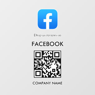 Facebook Reviews QR Code Minimal White Window