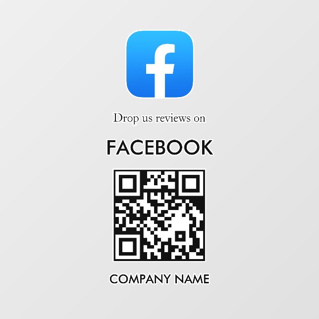 Facebook Reviews QR Code Minimal White Window  (Sheet)