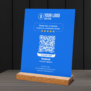 Facebook Reviews QR Code Rate My Business 5 Star Acrylic Sign