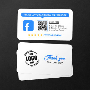 Facebook Reviews Rate My Business 5 Star QR Code Business Card