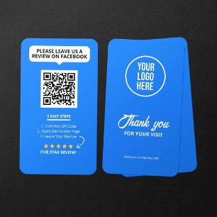 Facebook Reviews Rate My Business 5 Star QR Code Card