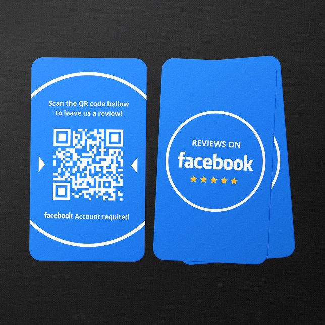 Facebook Reviews Rate My Business 5 Star QR Code Card (Creator Uploaded)