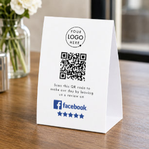 Facebook Reviews Tabletop Sign QR Table Tent