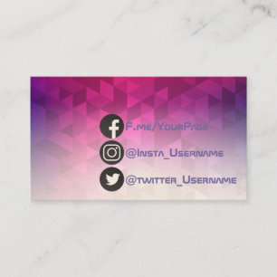Facebook Twitter Instagram Social Geometric Modern Business Card