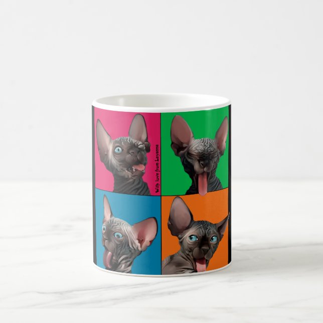 Facebuilding (Sphynx kitten) Coffee Mug (Center)