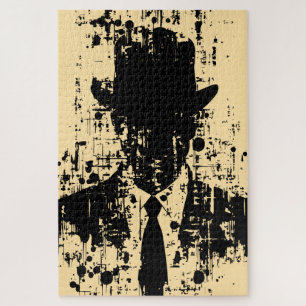 Faceless Gentleman: Abstract Elegance Jigsaw Puzzle