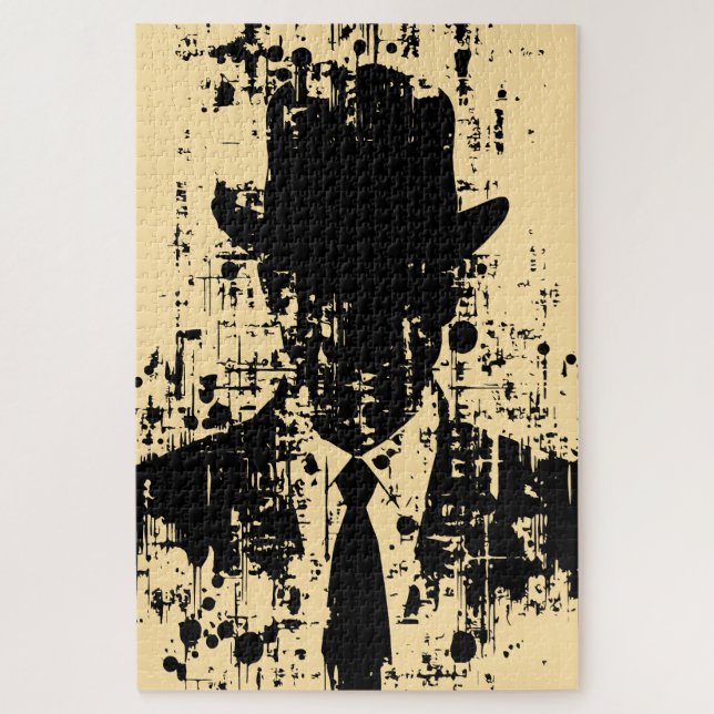 Faceless Gentleman: Abstract Elegance Jigsaw Puzzle (Vertical)