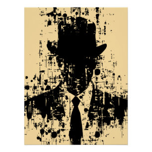Faceless Gentleman: Abstract Elegance Poster