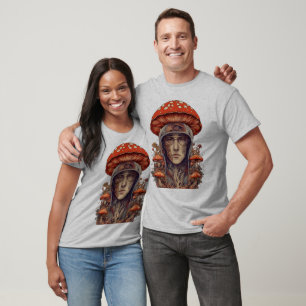 "Faceless Guy with Mushrooms Tattoo T-Shirt Desig