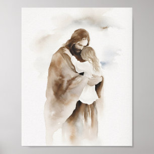 Faceless Jesus Watercolor - Christian Wall Art