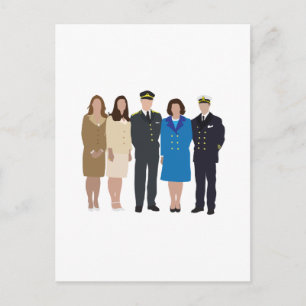Faceless Royal Family illustration Postcard