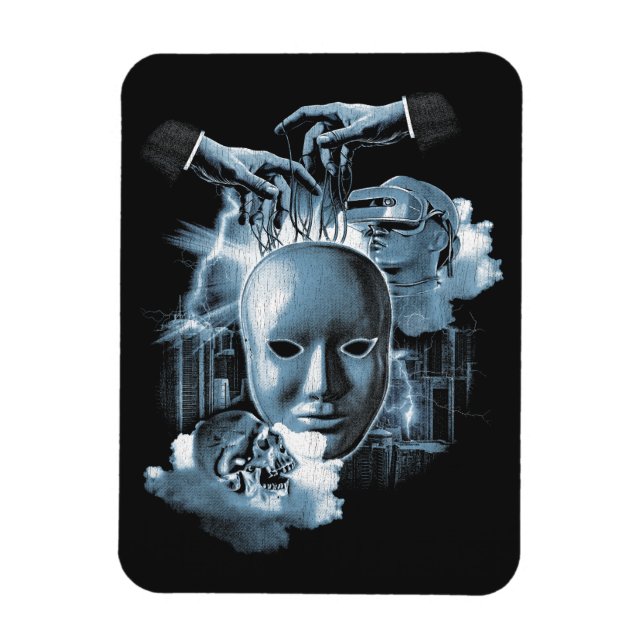 Faceless - Techno-Goth Streetwear Design Magnet (Vertical)
