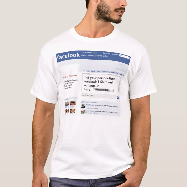 Facelook Tee (Parody) - Personal Design Template (Front)