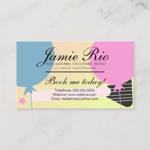 Facepainter Facepainting Body Artist Brush Balloon Business Card