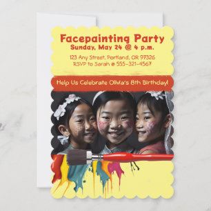 Facepainting Girl's Birthday Party Invitation